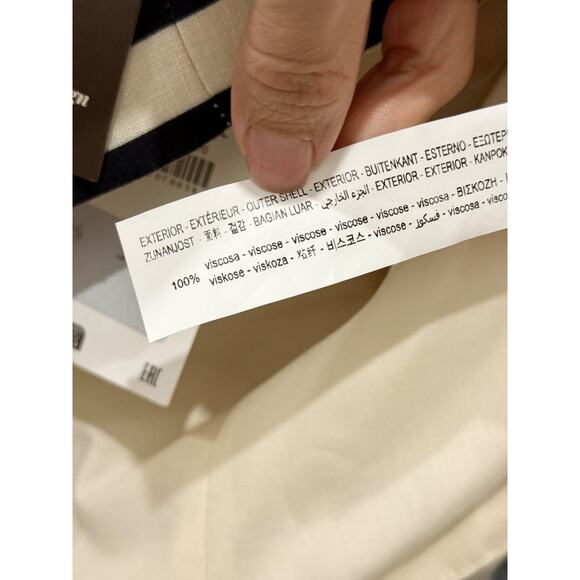 NWT Zara Striped Sleeveless Handkerchief Hem Scarf Top Cream/Black Women's XL - Picture 7 of 8